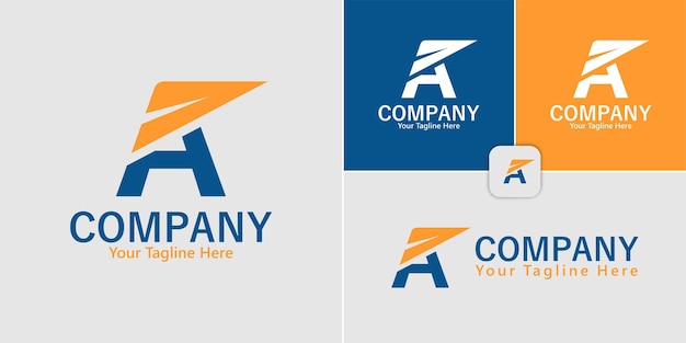 Letter A logo and airplane icon