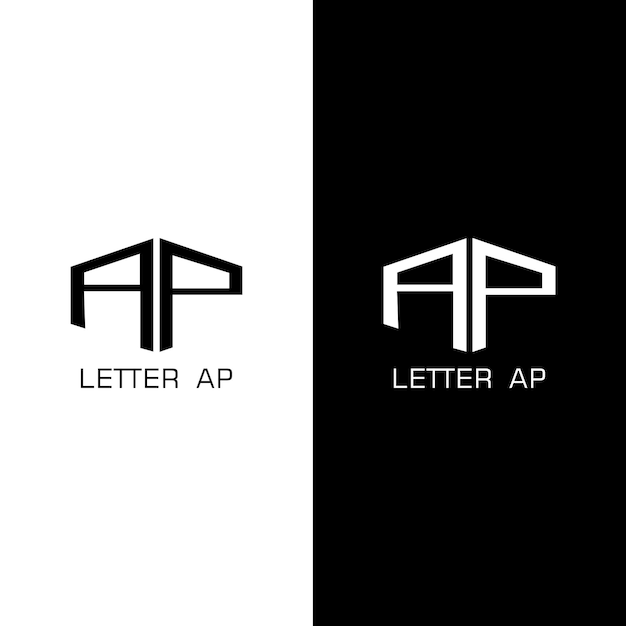 Letter Logo Black and White Design Vector