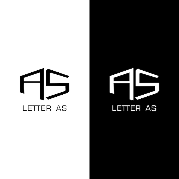 Letter Logo Black and White Design Vector