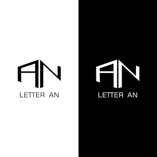 Letter logo black and white design vector