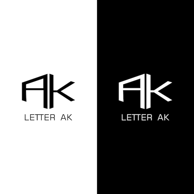 Letter Logo Black and White Design Vector