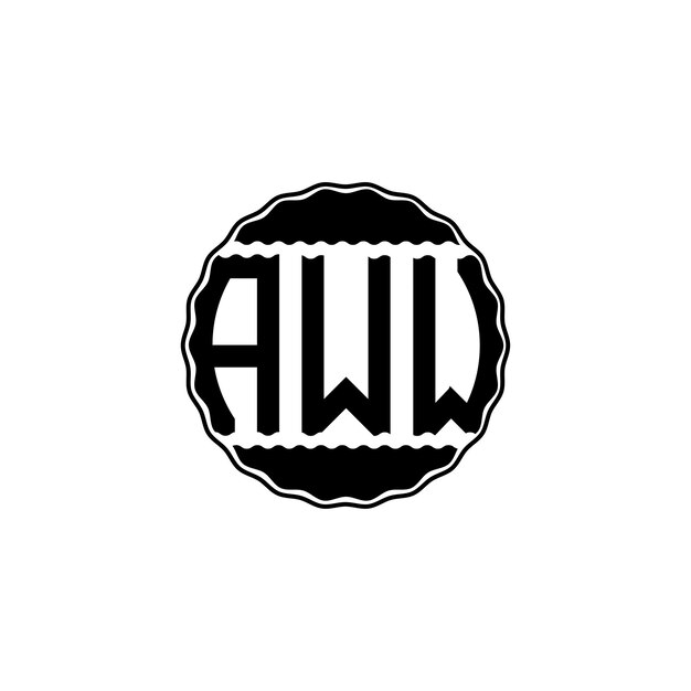 Vettore lettera logo design 'aww'