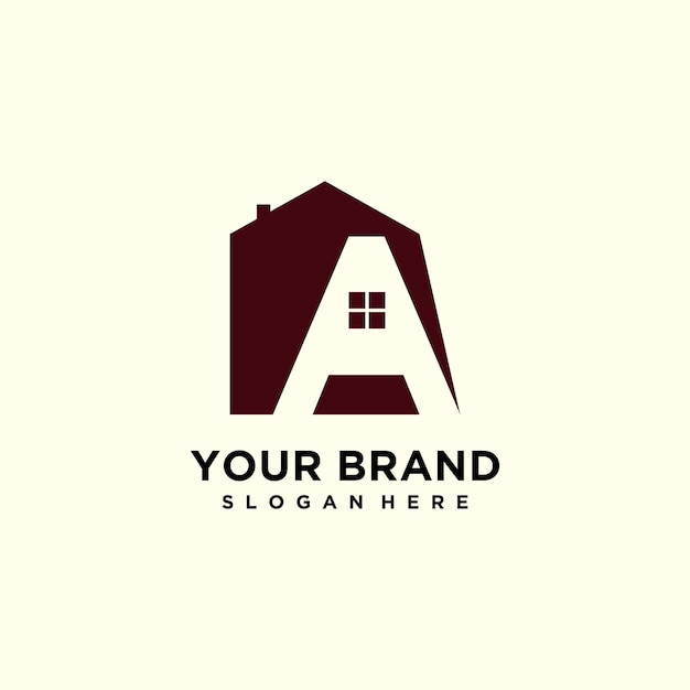 Vector letter a logo design for building house business