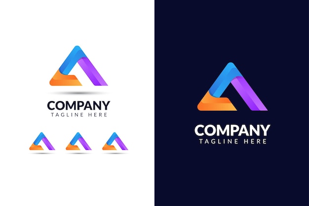 letter a logo design elegant with triangle shape