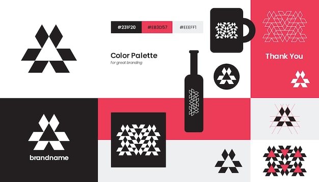 Vettore lettera a logo design e identity pack per un grande branding - modello stylescape