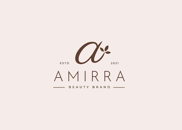 Vector letter a logo design template, feminine style illustrations