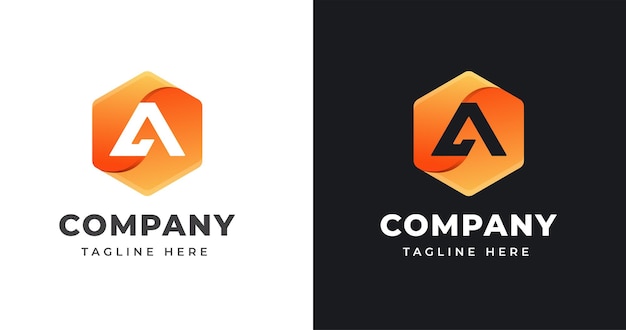 Letter A logo design template with geometric shape style