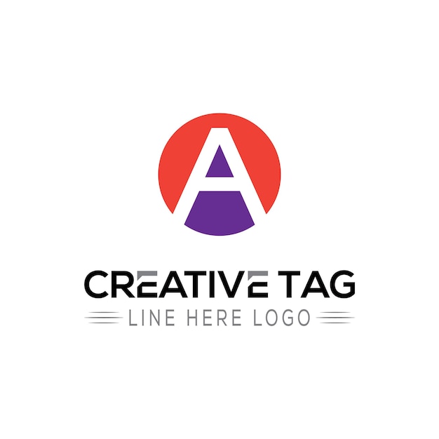 A letter logo design with creative icons for free download