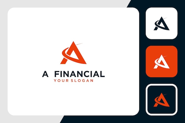 letter a logo design with financial inspiration