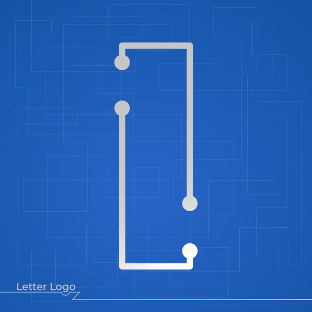 Letter logo line art technology design