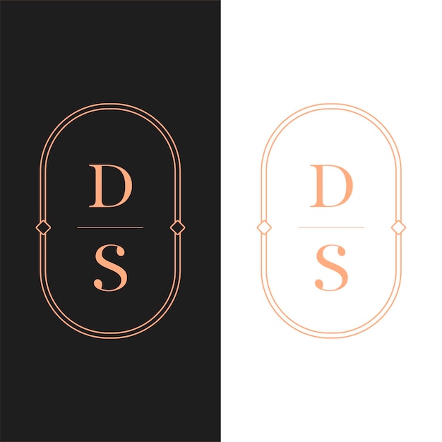 Vector letter logo luxury. art deco style logotype design for luxury company branding. premium identity design. letter d s