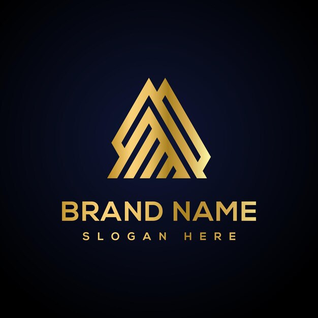 Una lettera logo logo di lusso logo dorato design