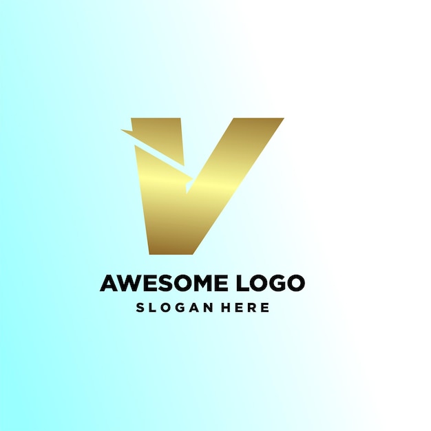 Lettera logo stile minimalista di lusso design sfumato