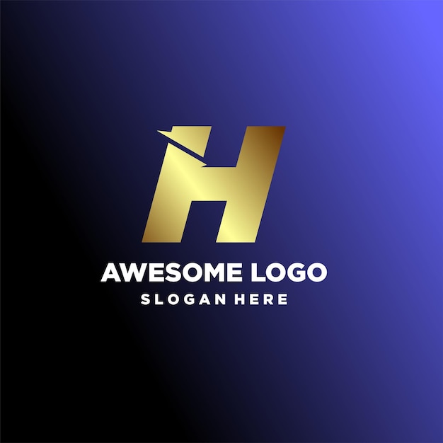 Вектор Письмо логотип минималистский роскошный дизайн градиентный стиль