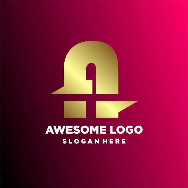 Letter logo minimalist luxury design gradient style