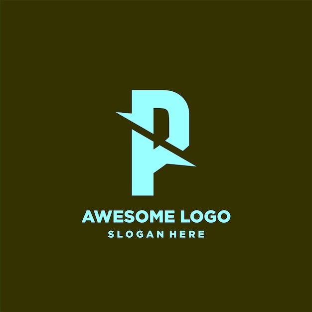 Vettore lettera logo stile minimalista di lusso design sfumato