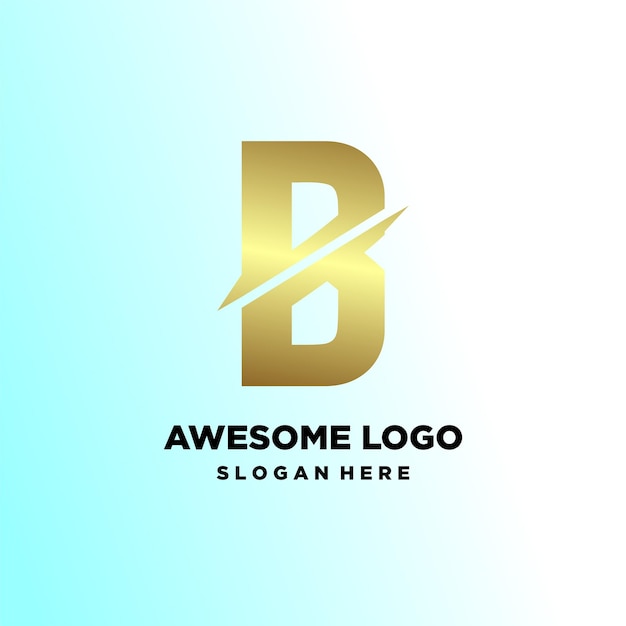 Letter logo minimalist luxury design gradient style