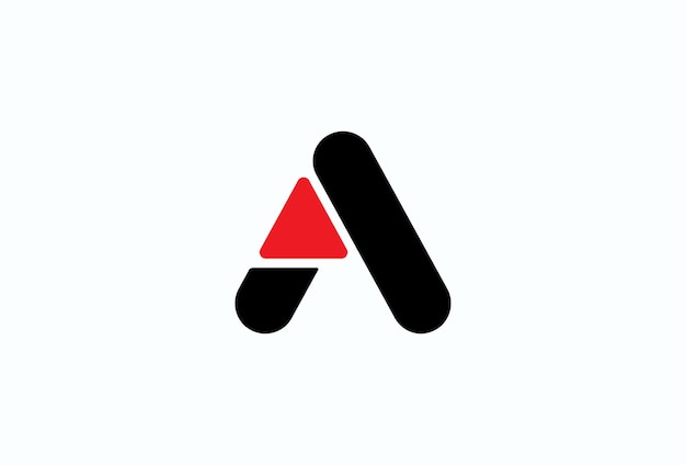 Letter A logo, play button with letter a combination, flat design logo element