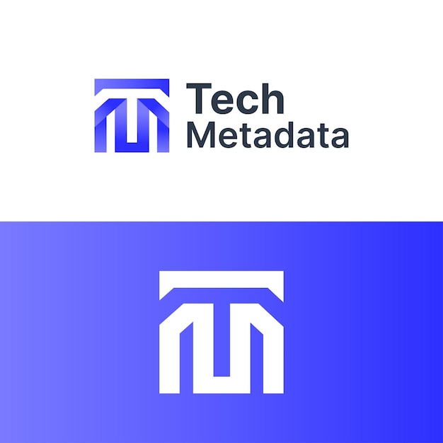 Vettore letter tm monogram design simple modern concept for tech metadata