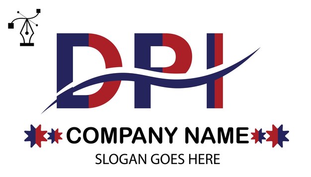 Vector letter logo van het dpi