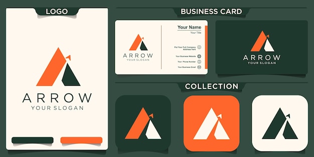 Letter a logo with arrow logo template illustration design