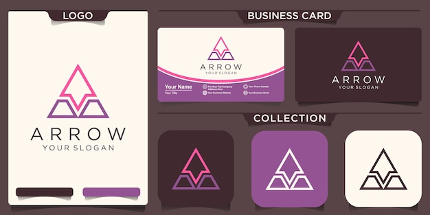 Letter a logo with arrow logo template illustration design