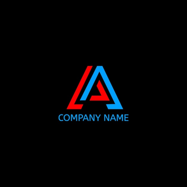 A letter logo with a blue triangle on a black background