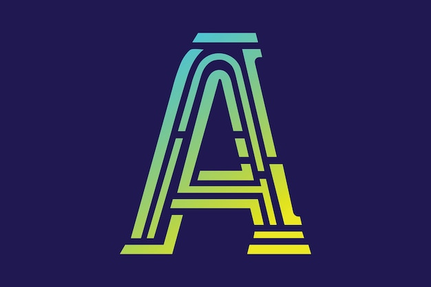 Vector an a letter logo with a bold and strong aesthetic incorporating thick lines and a powerful font