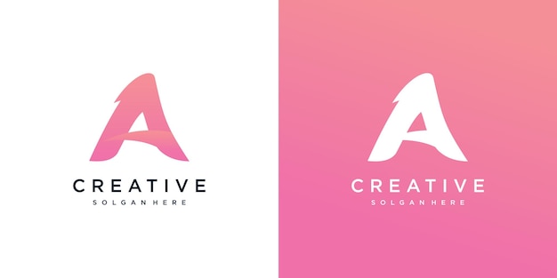 Letter A logo with creative abstract concept Premium Vector