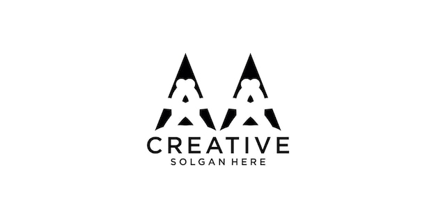 Letter A logo with creative abstract concept Premium Vector