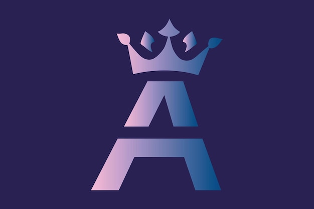権威とリーダーシップを伝える王冠を持つ文字のロゴ