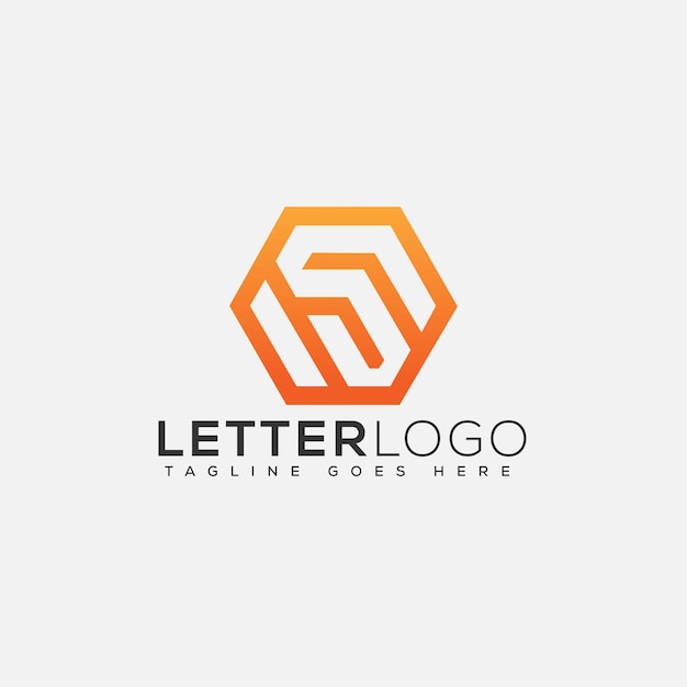 A letter logo with a hexagon shape and a hexagon shape.