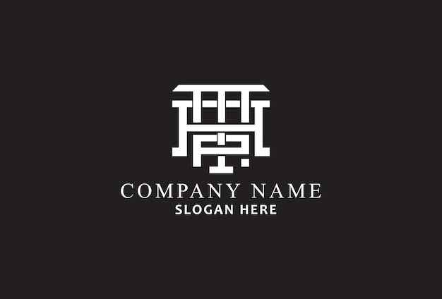 Буквенный логотип с буквами t и h на черном фоне Monogram Logo Design Company Logo
