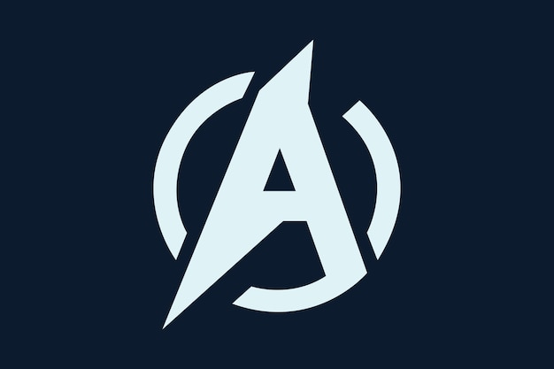 An A letter logo with a lightning bolt symbolizing energy and innovation