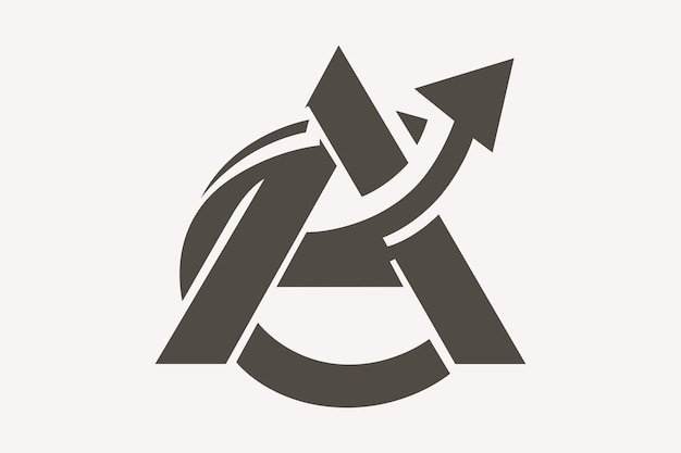 An A letter logo with a stylized arrow representing progress and forward movement