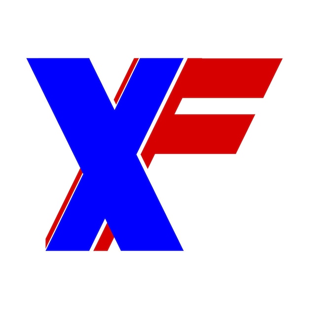 Letter logo x and f xf vector