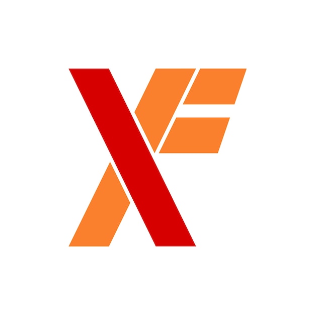 Letter logo x and f xf vector