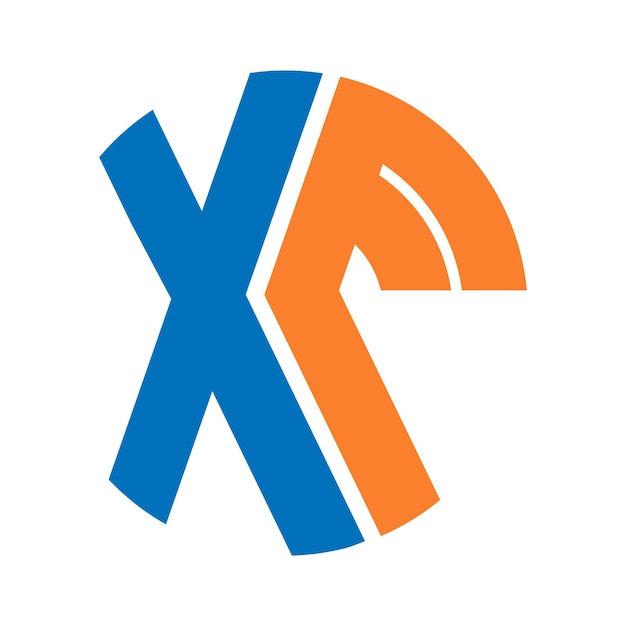 Letter logo x and f xf vector