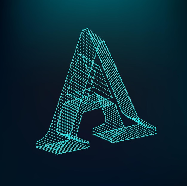 Letter A logotype. Neon Alphabet