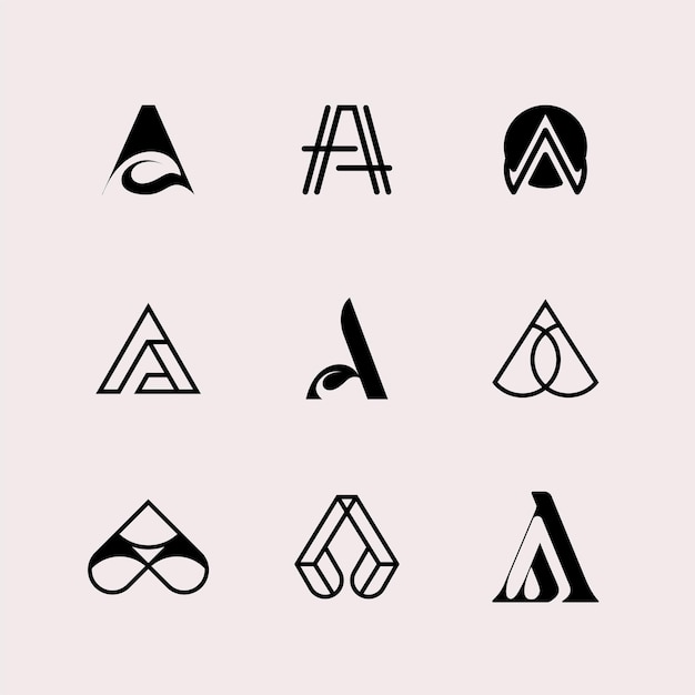 Vector letter a logotype set collection template