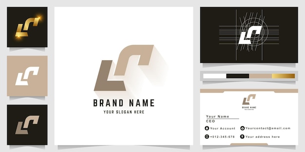 Letter Lr or Ls monogram logo with business card design