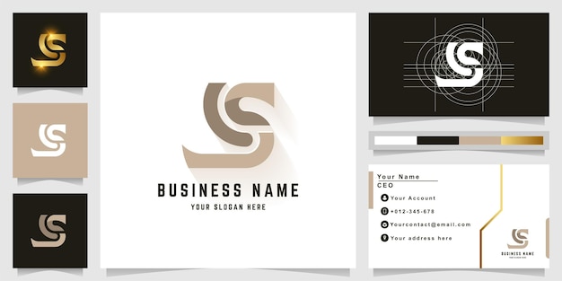 Letter LS or CS monogram logo with business card design