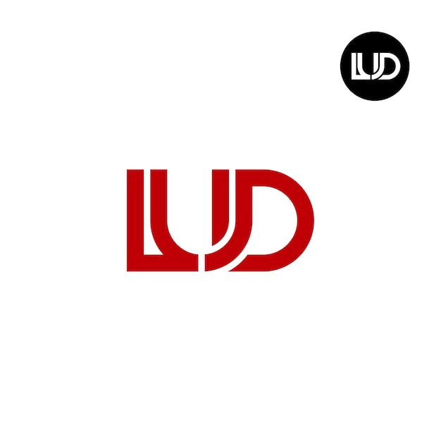 Vettore lettera lud monogramma logo design