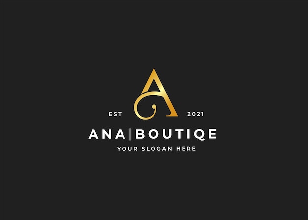 Letter A luxury boutique logo design template