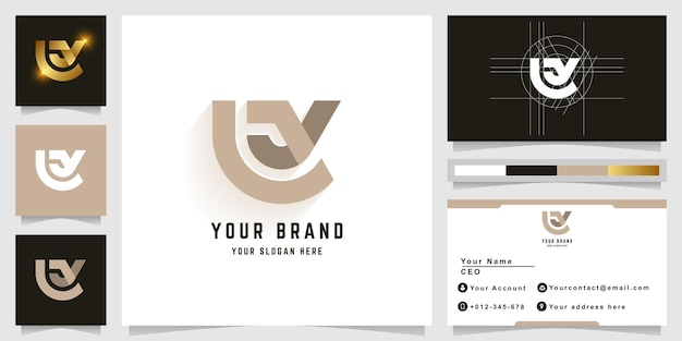 Letter LY of ey monogram logo met visitekaartje ontwerp