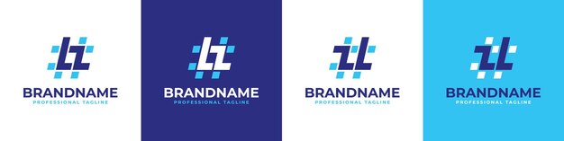 Letter LZ and ZL Hashtag Logo set suitable for any business with ZL or LZ initials