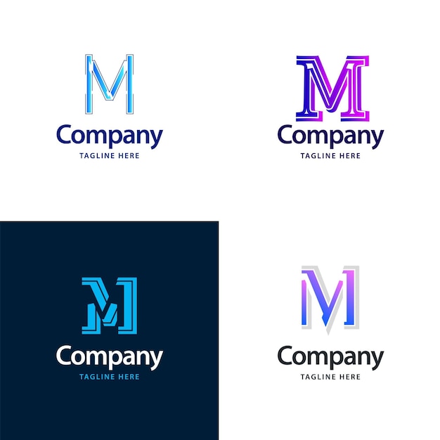 Letter M Big Logo Pack Design Creative Modern logos design for your business Vector Brand name illustration