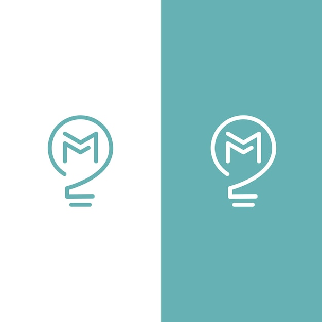 letter m and bulb logo vector, idea logo inspiration