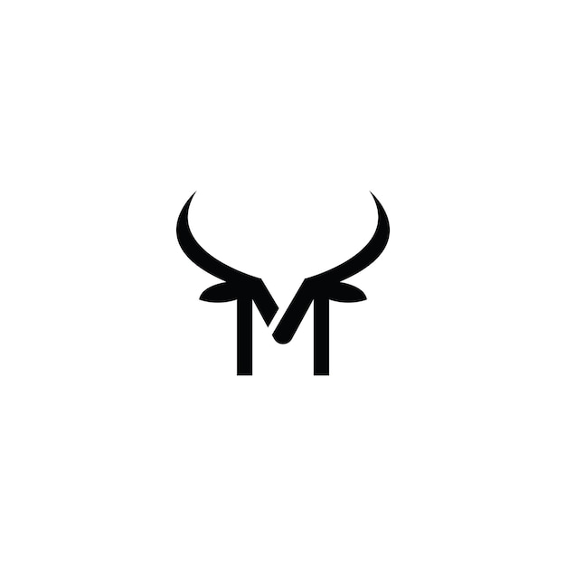 Letter m bull logo vector