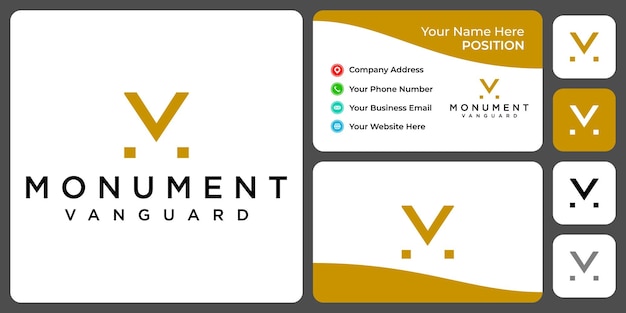 Vector letter m business logo design with business card template